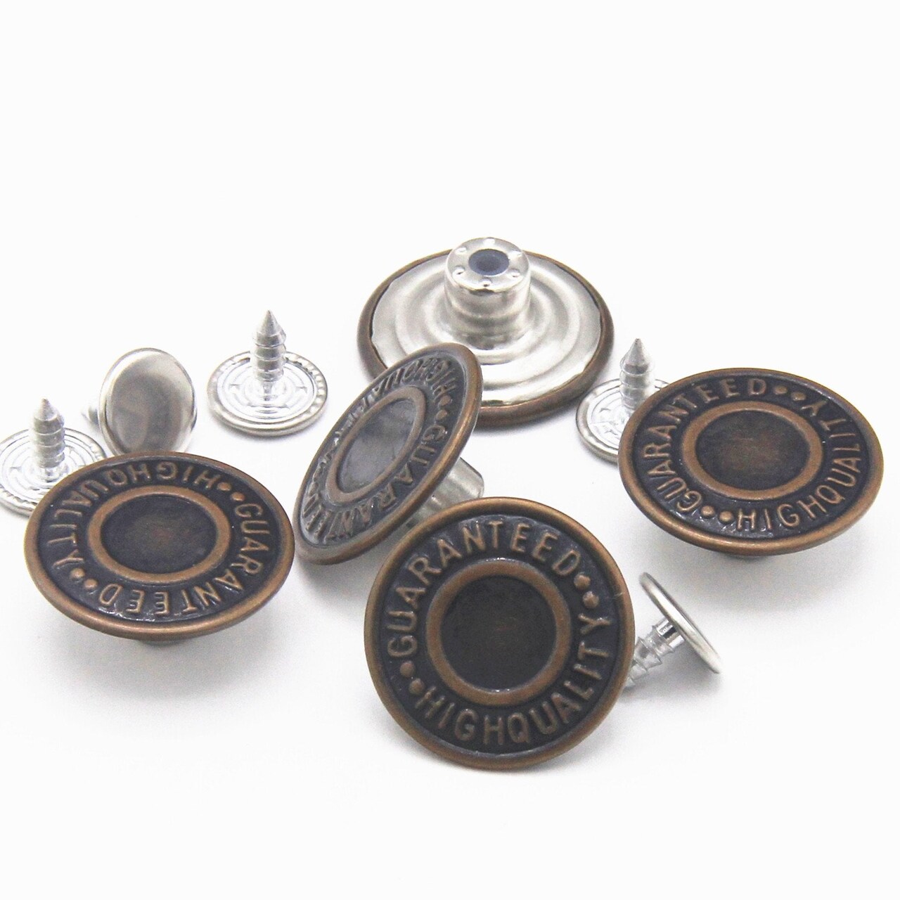 12 Set 20 mm Replacement Jean Buttons  Combo Copper Tack Buttons